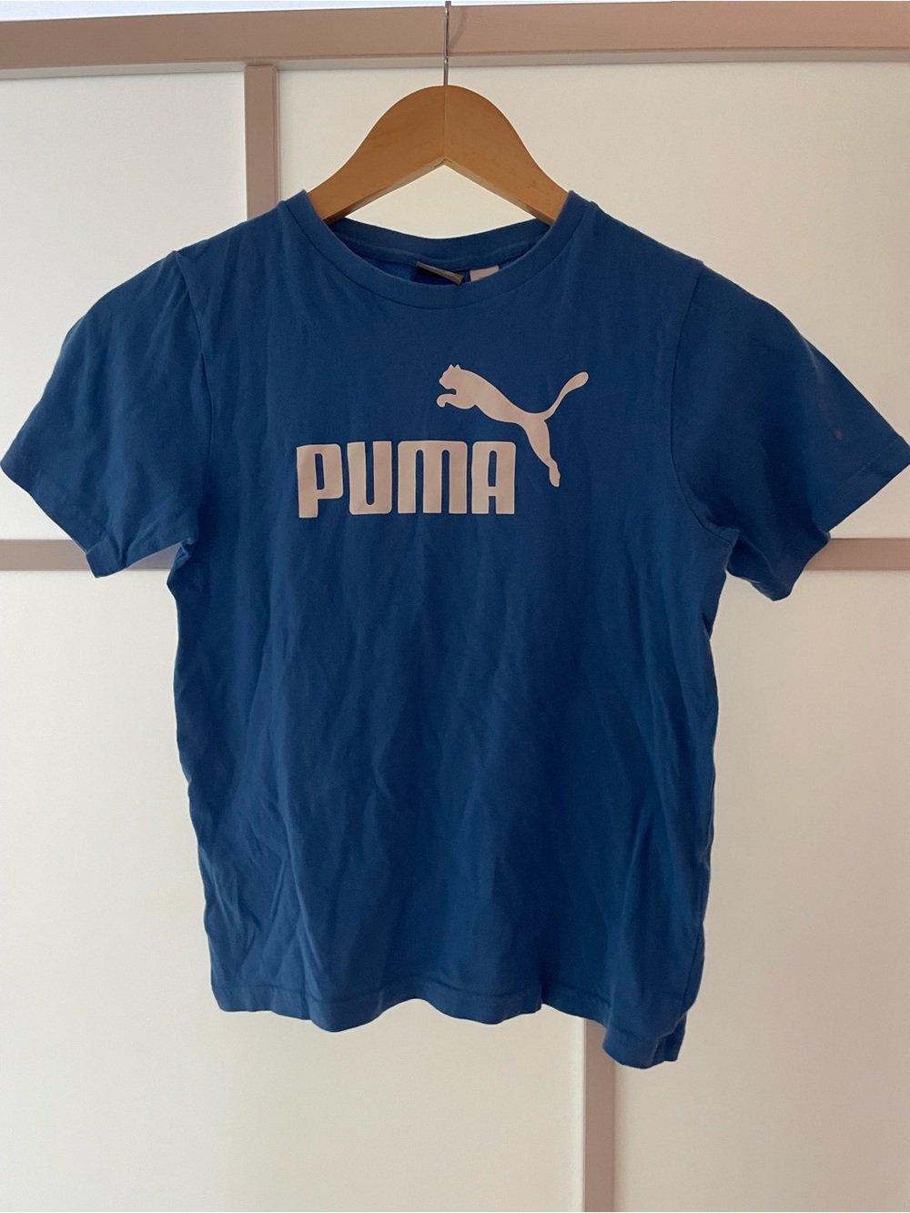 Puma Youth Royal Blue Tee with White Logo